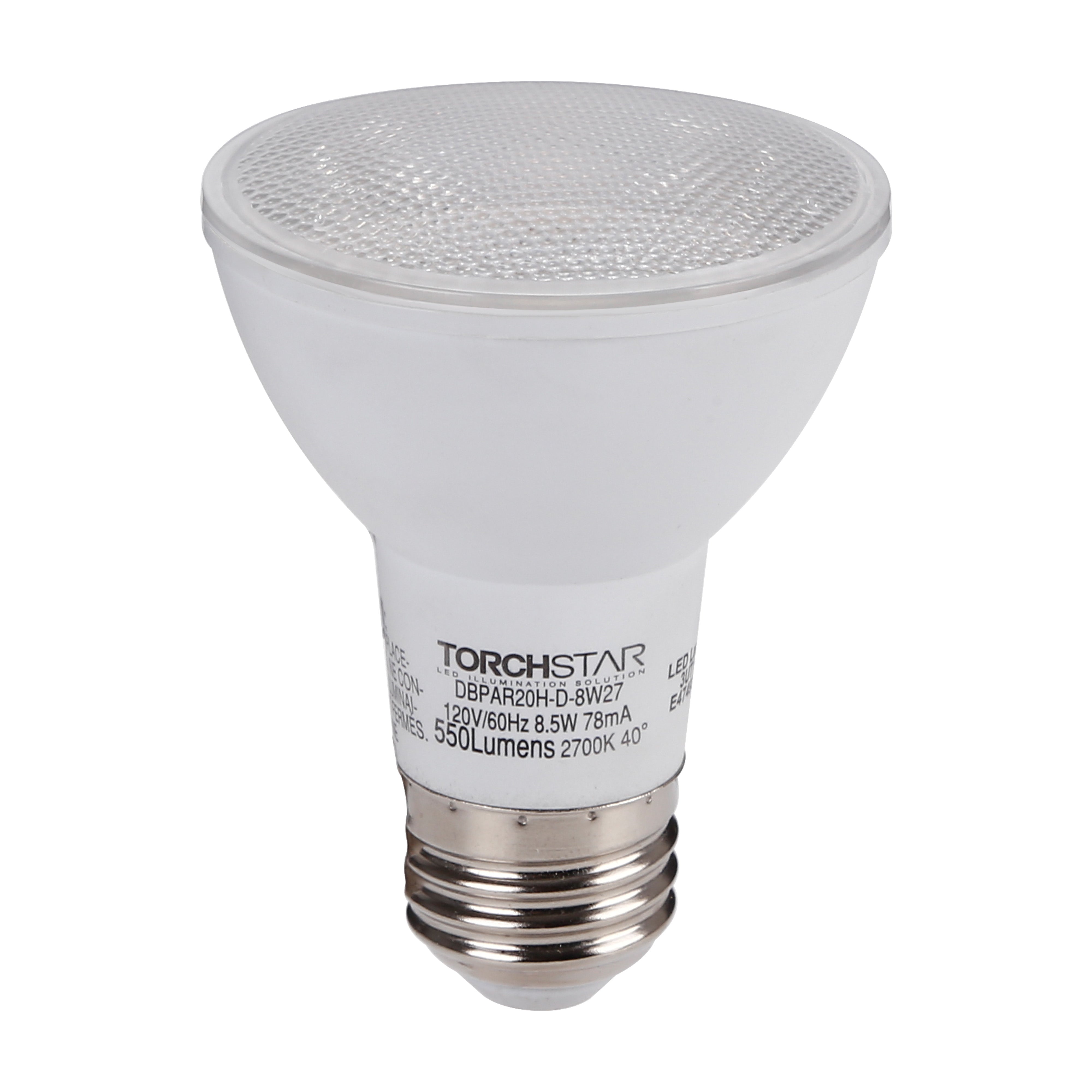 TORCHSTAR P-series 8W PAR20 LED Bulb - 2700K/3000K/4000K/5000K