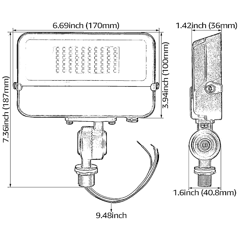 RayLynx 15W Knuckle Mount LED Flood Light - 3000K/5000K