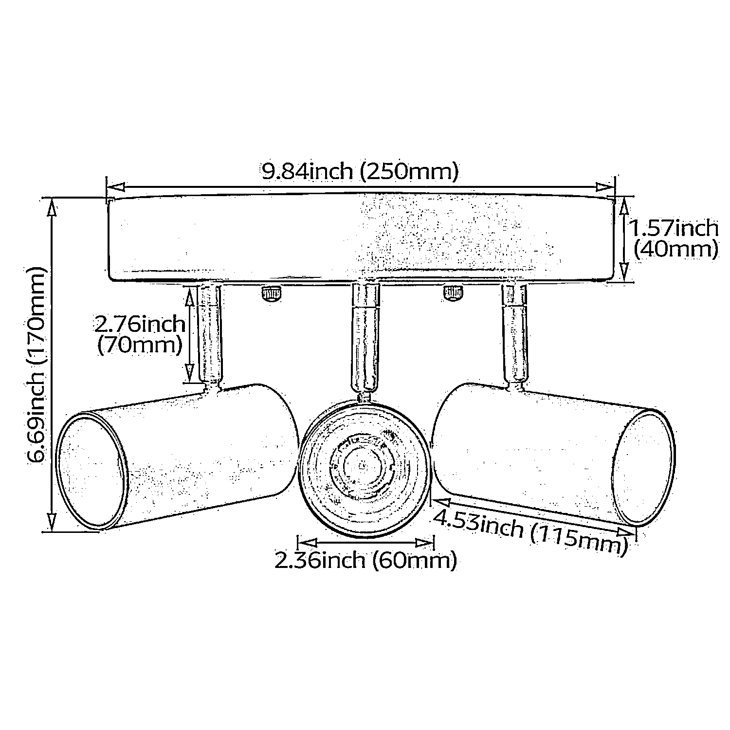 LeonLite LuminCore 3-Heads LED Ceiling Spot Lights - Black - Adjustable CCT