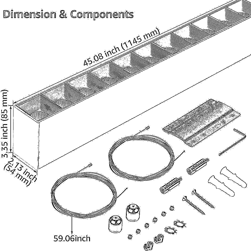 ElegaLux Spot 4' Dot LED Linear Light - Black - 40W - 4000K