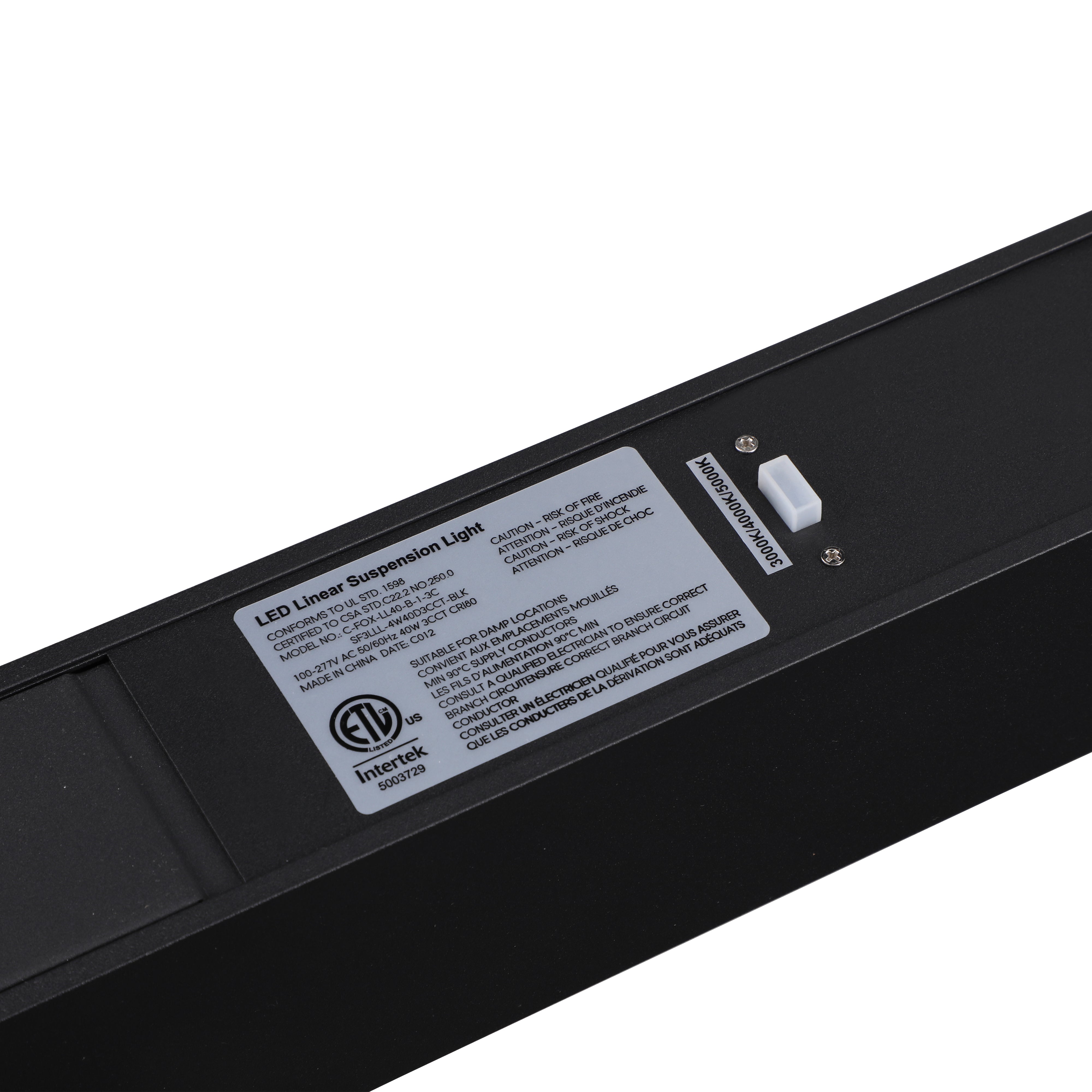 ElegaLux+ 4' LED Linear Light - Black - 40W - Adjustable CCT