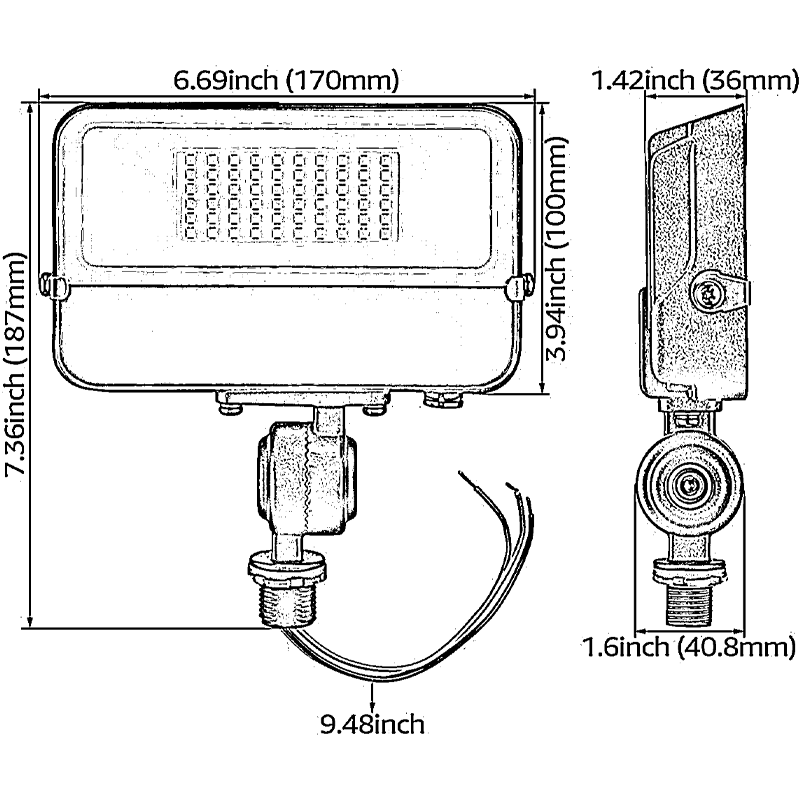 RayLynx Plus 30W Knuckle Mount LED Flood Light - 3000K/5000K