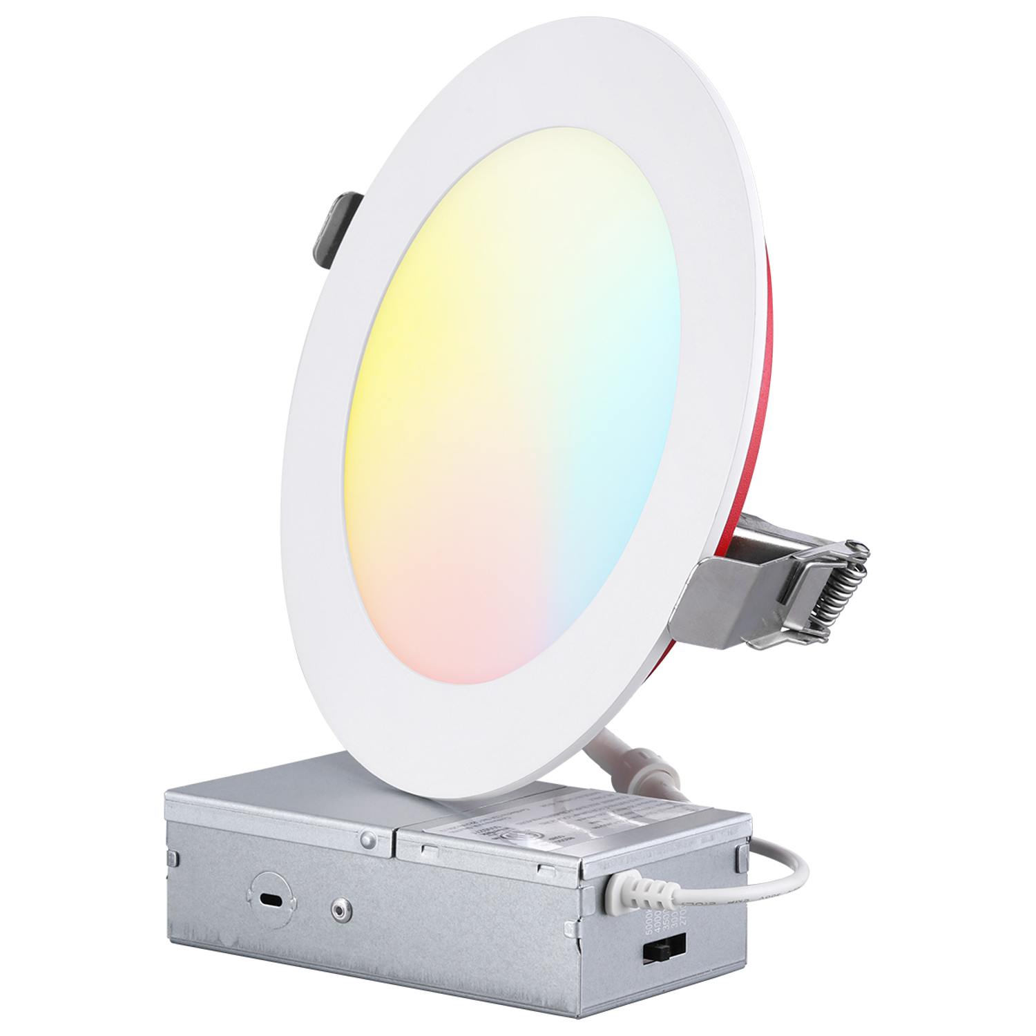 FireGuard — z1702/z1703 White Fire-Rated LED Flat Downlight with J-Box 5CCT