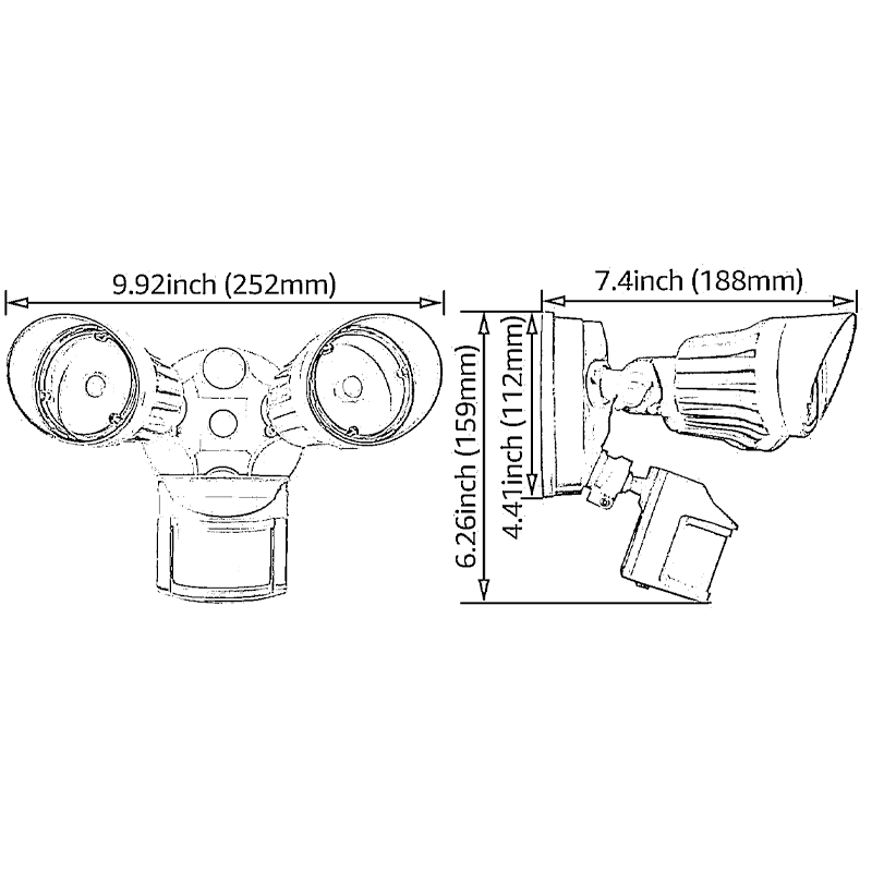Watchman Dual-Heads 20W LED Security Light - White - 3000K/5000K