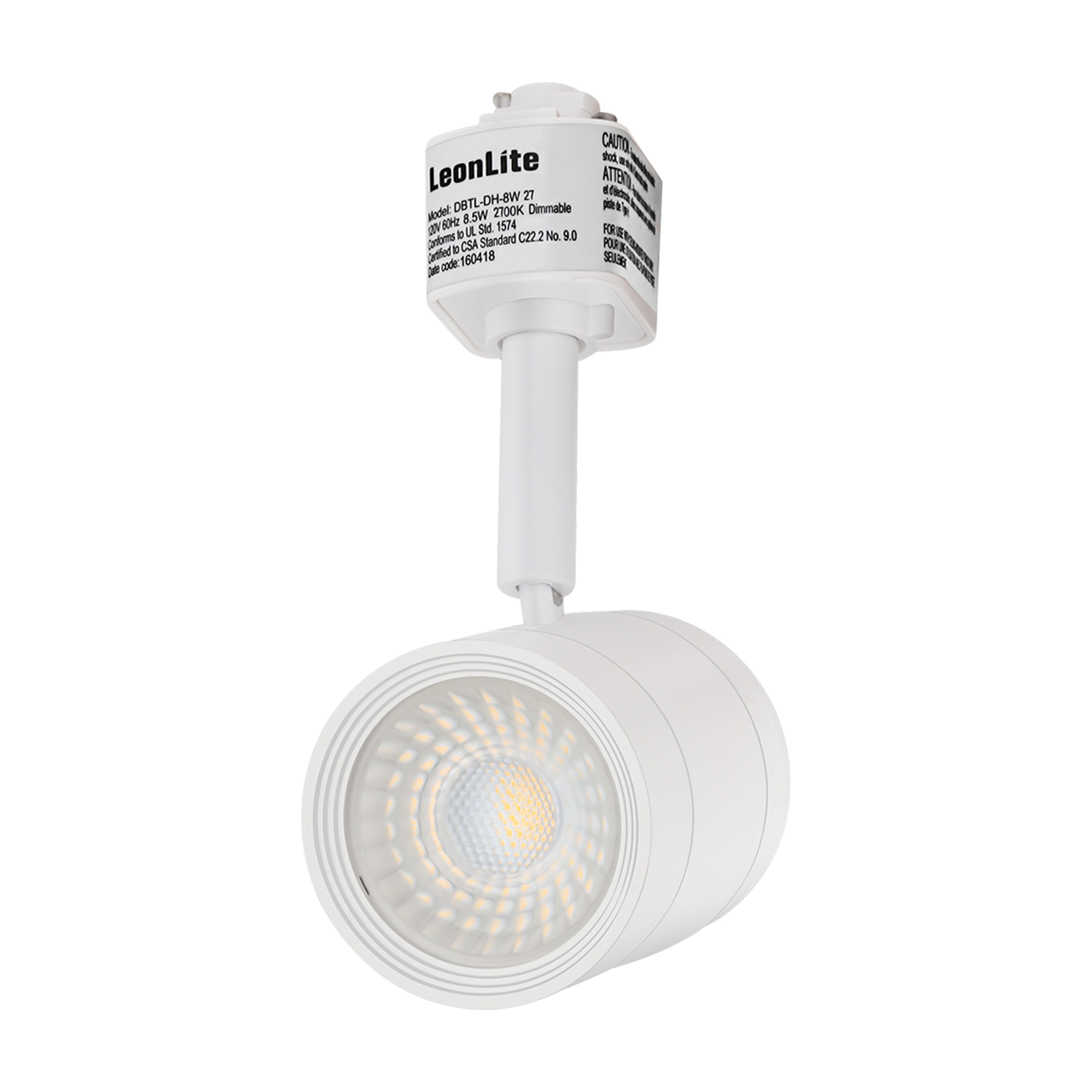 Radiant 8W LED Track Light - White - 2700K/4000K