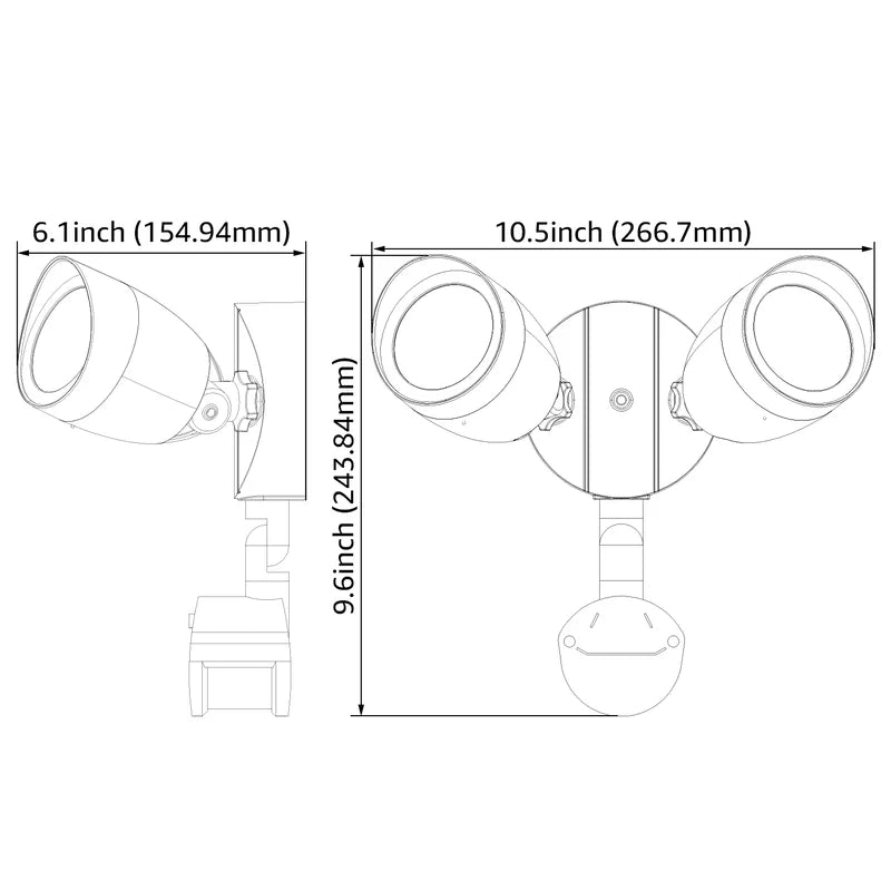 Watchman Premium 20W Dual-Heads LED Security Light - Bronze - 3000K/5000K
