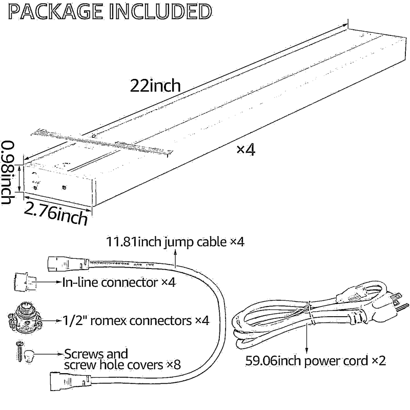 VersaLite+ 22" Linkable LED Under Cabinet Lights - White - Adjusable CCT