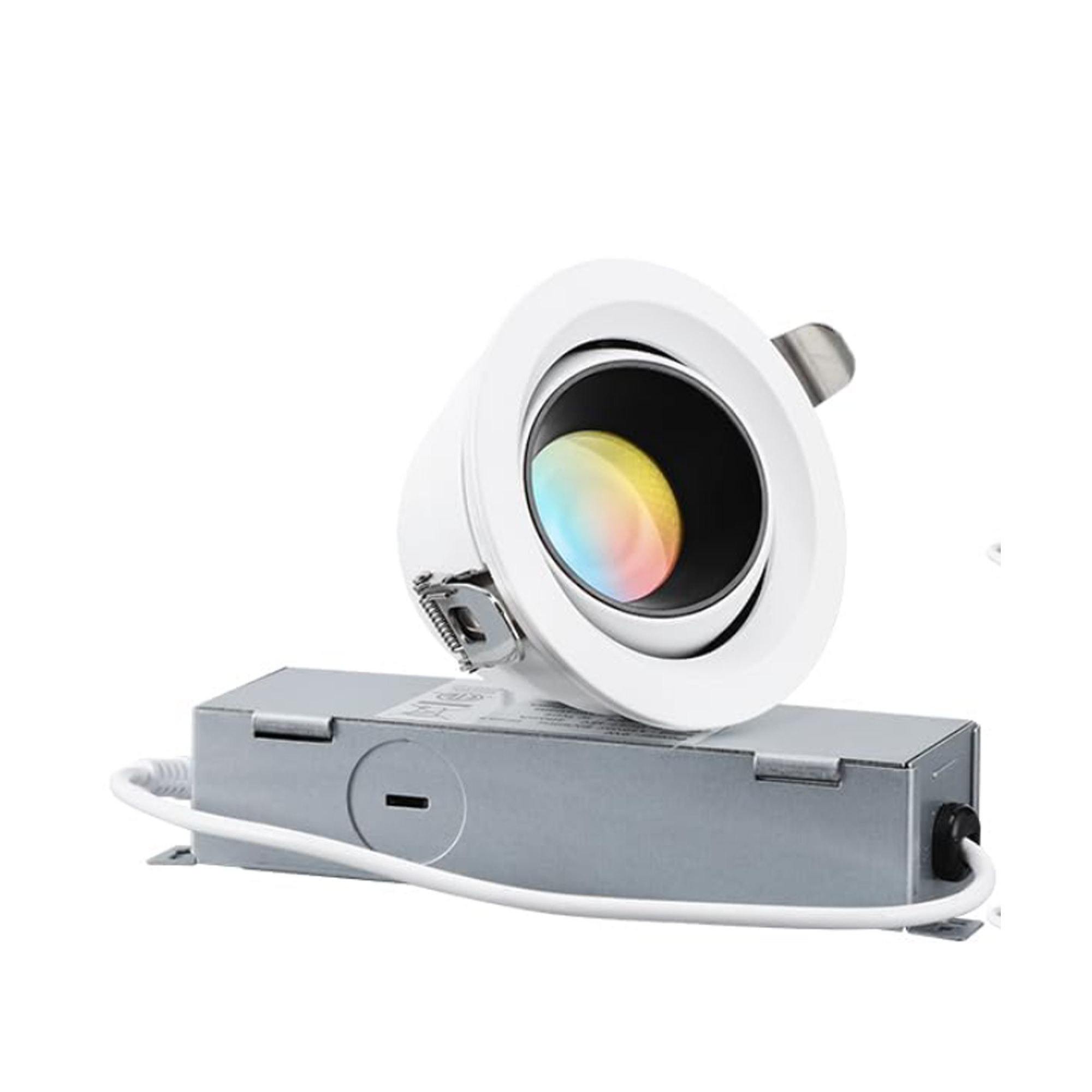 LumaTilt Round — z1706/z1707 3” White 5CCT Adjustable Gimbal J-Box LED Downlight