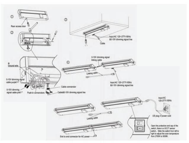 Solder free 120V LED UNDERCABINET LIGHT