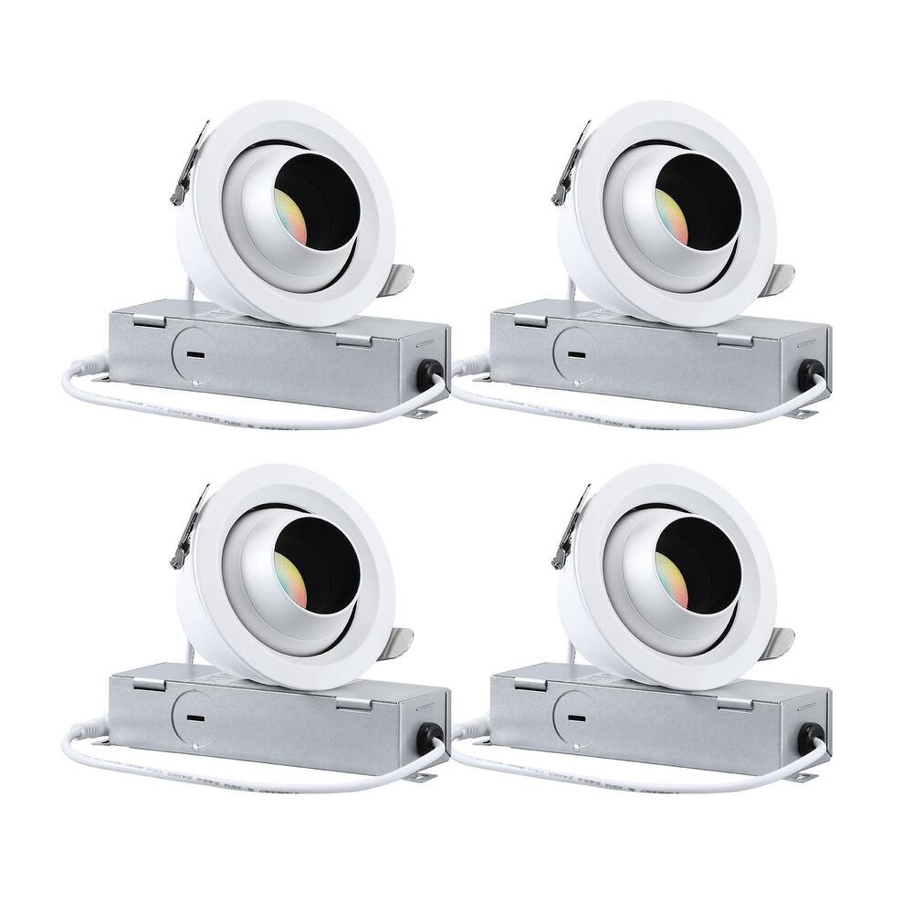 LumaTilt Round — z1706/z1707 3” White 5CCT Adjustable Gimbal J-Box LED Downlight