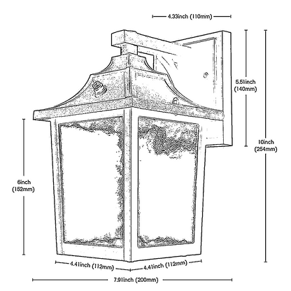 Lantern™ 10" Outdoor Wall Sconce w/ E26 Socket