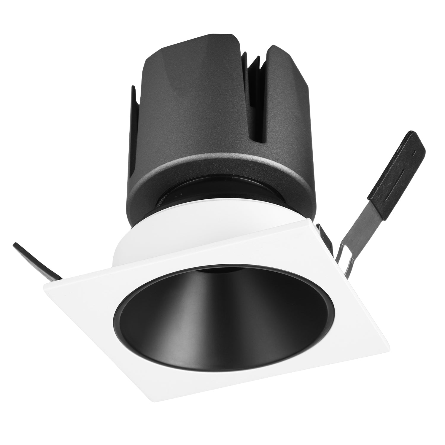 LumeX CoreSquare-z1902 4" Deep Trim Gimbal 5CCT IC Rated Dimmable CRI 90 LED Square Canless Downlight, With J-Box