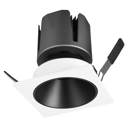 LumeX CoreSquare-z1902 4" Deep Trim Gimbal 5CCT IC Rated Dimmable CRI 90 LED Square Canless Downlight, With J-Box