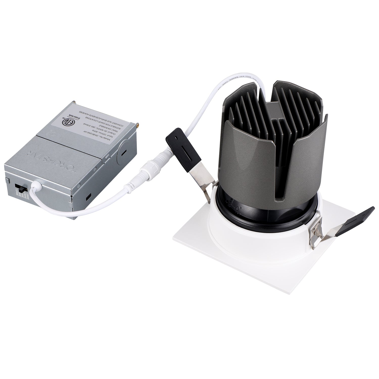 LumeX CoreSquare-z1902 4" Deep Trim Gimbal 5CCT IC Rated Dimmable CRI 90 LED Square Canless Downlight, With J-Box