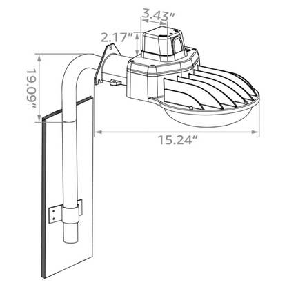 Farmbeacon 75W LED Barn Light - Mounting Arm and Photocell Included - 5000K