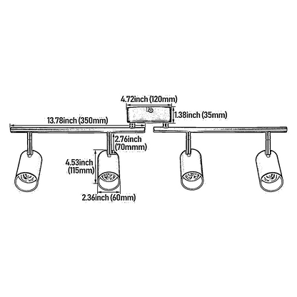 LeonLite theBeam™ Plus 4-Heads LED Ceiling Spot Lights - Black - Adjustable CCT