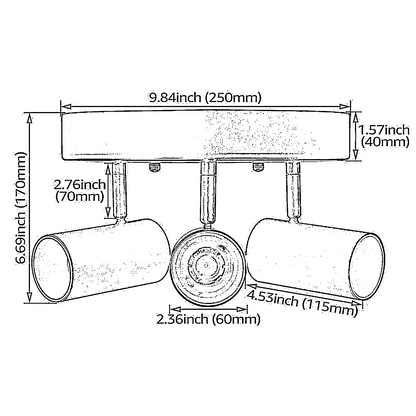 LeonLite LuminCore 3-Heads LED Ceiling Spot Lights - Black - Adjustable CCT