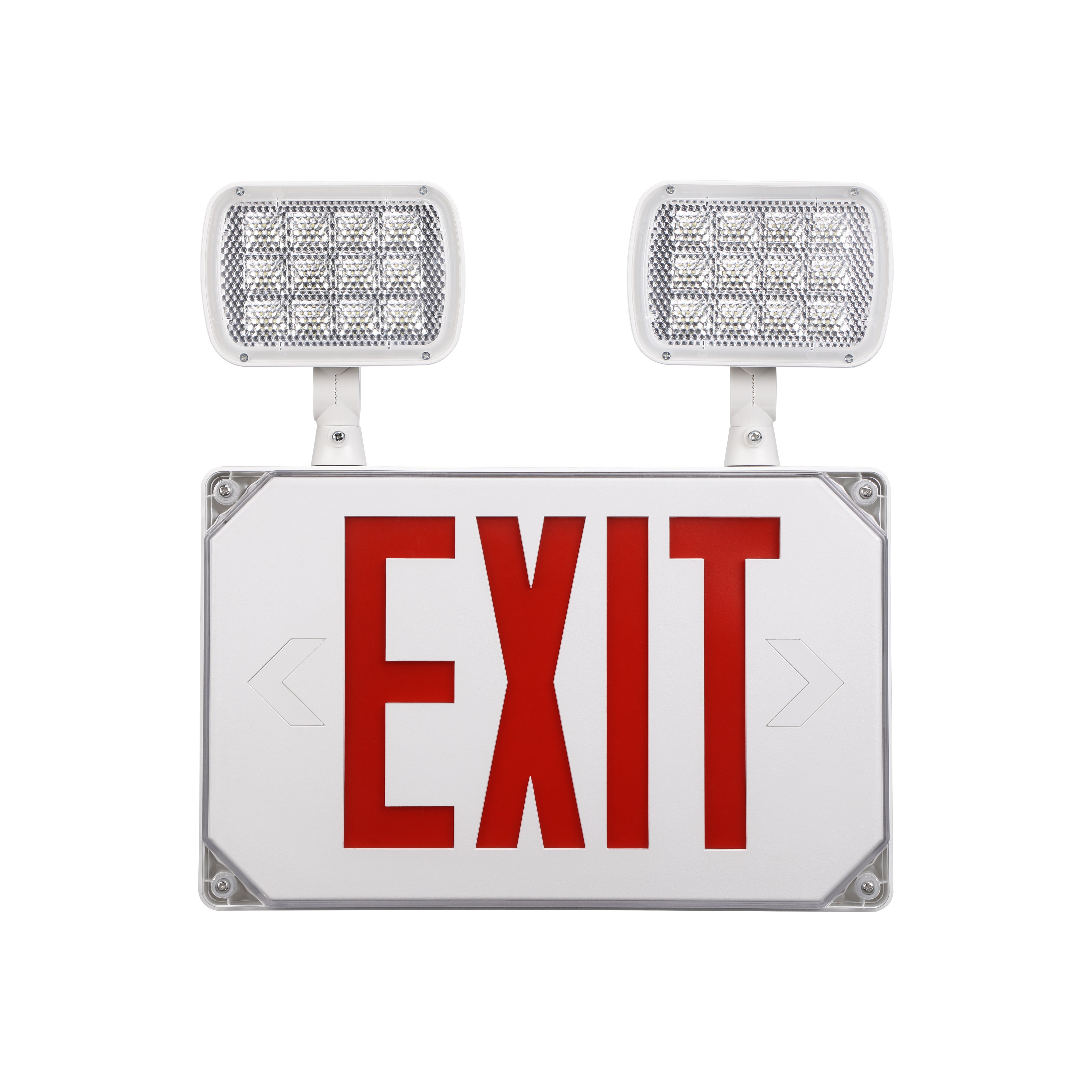LitEgress+ Weatherproof Exit Sign with Emergency Lights - Red Letters