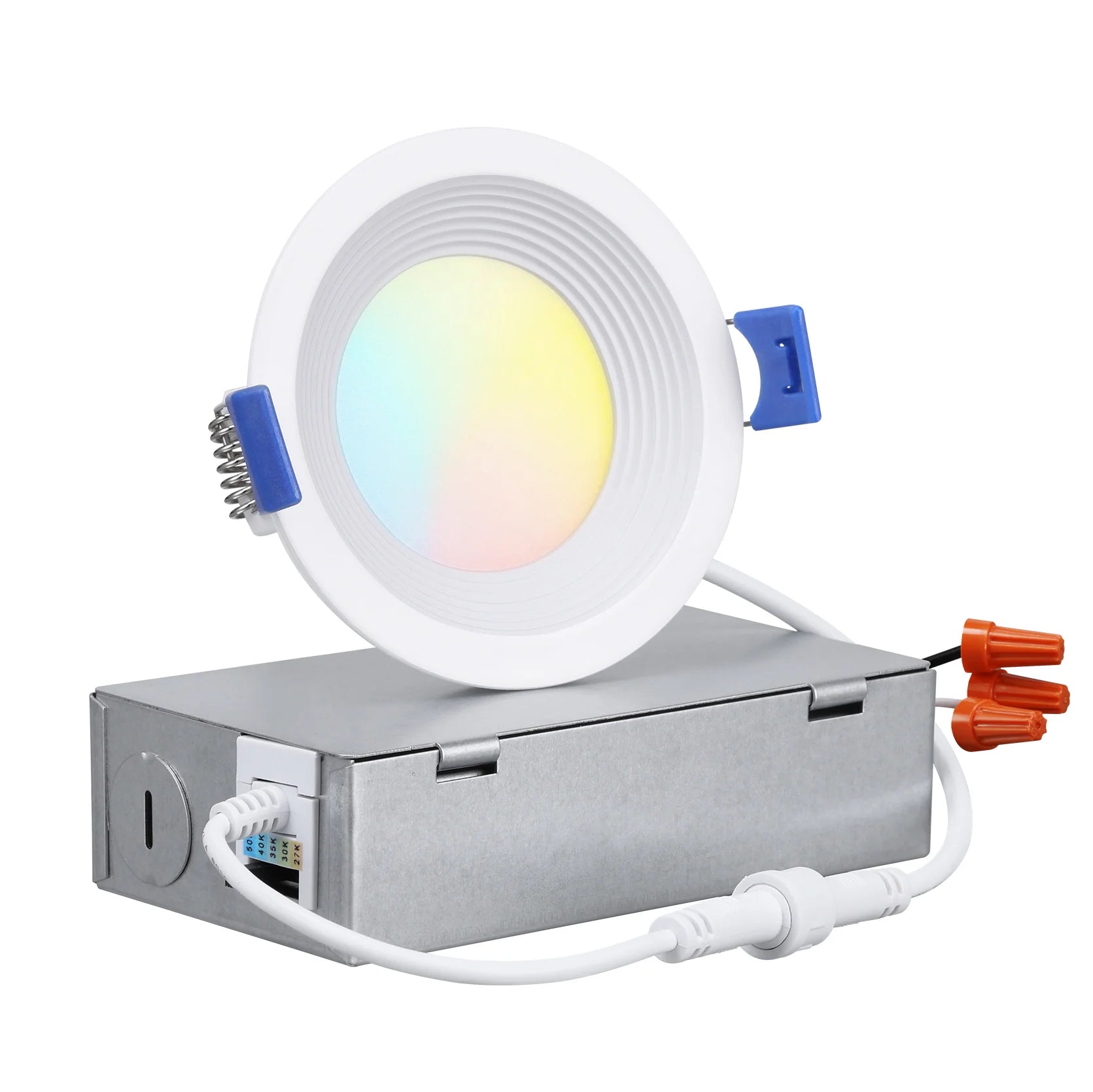 SpiraBeam — z1516/z1517/z1680 White Threaded LED J-Box Downlight 5CCT