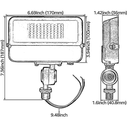 RayLynx Plus 30W Knuckle Mount LED Flood Light - 3000K/5000K