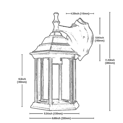 Hexagon™ 11" Outdoor Wall Lantern