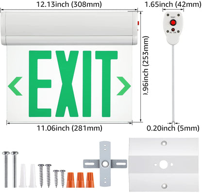 LitClear Indoor Exit Sign - Green Letters