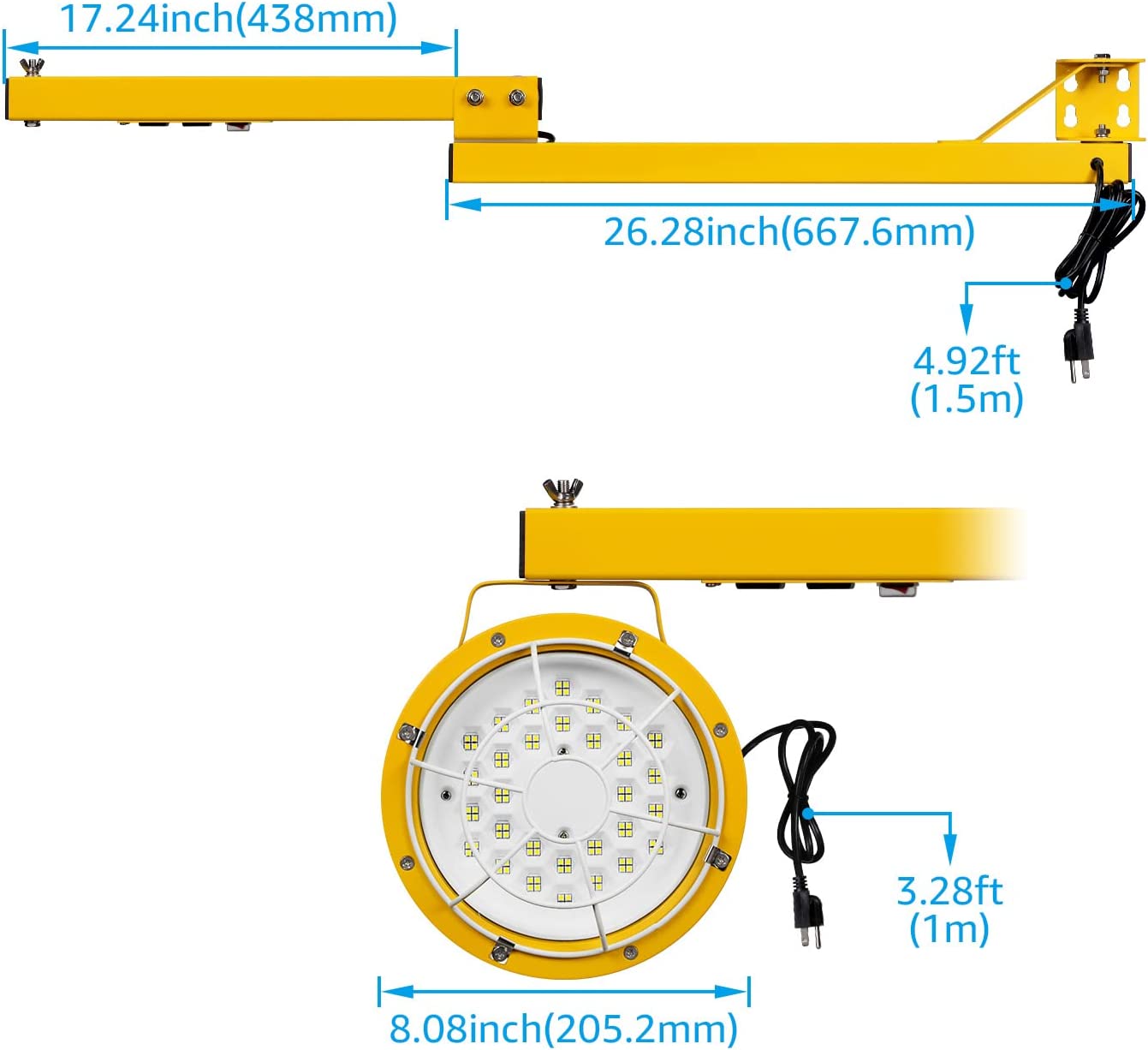 DockMate Swing Arm LED Dock Light - 4ft - 50W Task Light