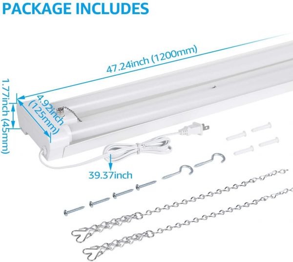 PendaLux 4' LED Linear Shop Light Fixture - 40W - 5000K
