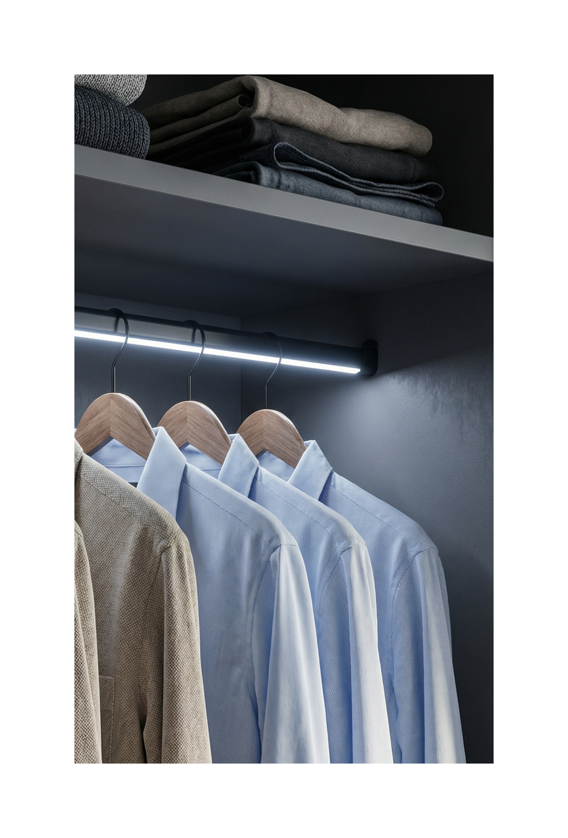 Cabinet Lighting Series - Hanging Wardrobe