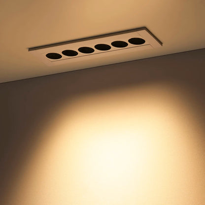 LumaLine — z1506  7"  8W  5CCT  34° Deep Cup Anti-Glare   CRI 90 Dimmable  LED Recessed Linear Light  With J-Box  Plastic Housing