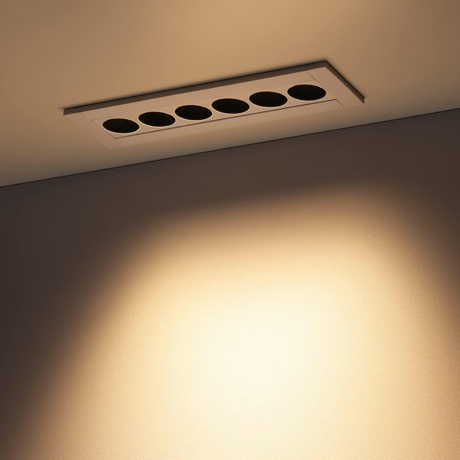 LumaLine — z1506  7"  8W  5CCT  34° Deep Cup Anti-Glare   CRI 90 Dimmable  LED Recessed Linear Light  With J-Box  Plastic Housing