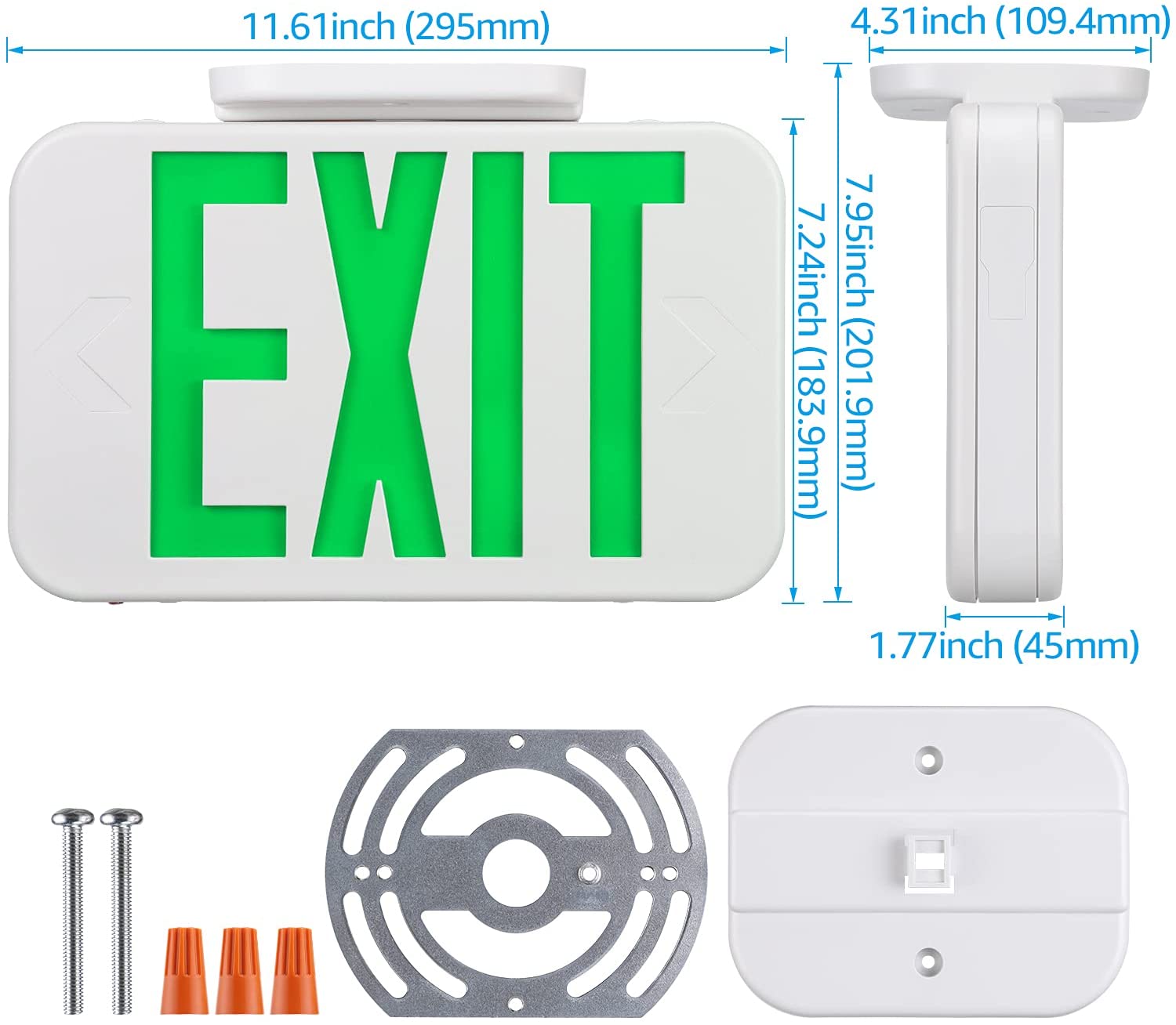 LitSafe Indoor Exit Sign - Green Letters