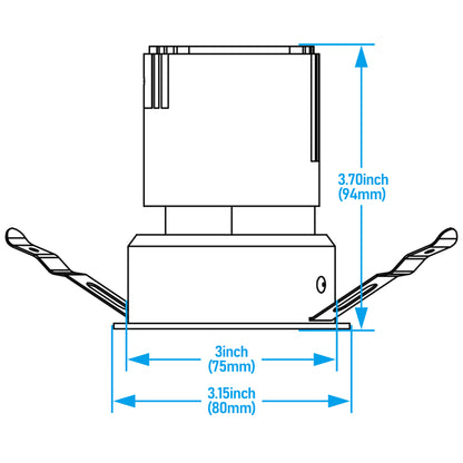 MoonDot— z1792 3" 10W 5CCT 30° Ultra-Narrow Dimm able Anti-Glare LED Recessed Spotlight, Canless