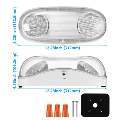 ClearLit Weatherproof LED Emergency Light - Adjustable Dual-heads