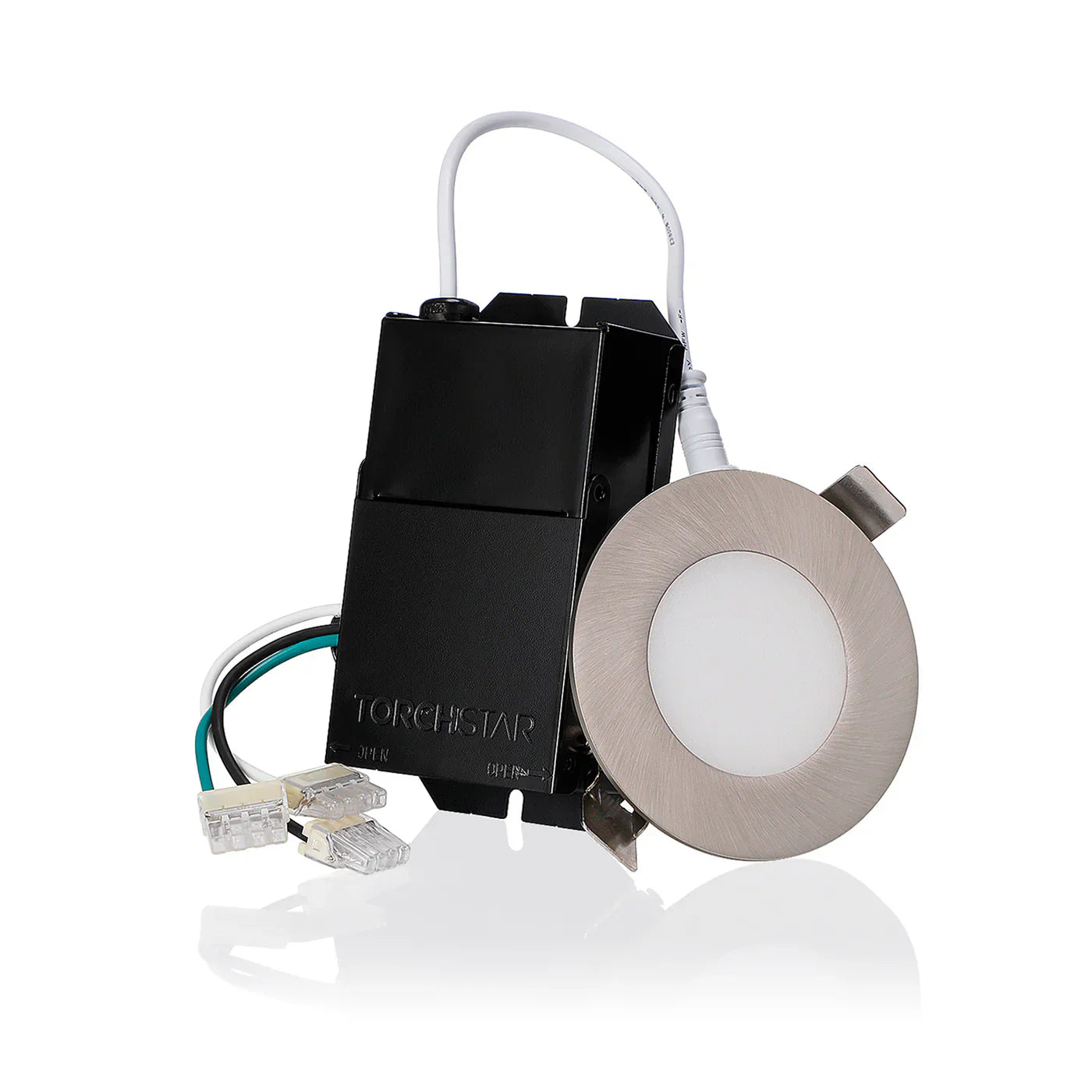TORCHSTAR SlimPanel+ 3" Finished Ultra-thin Canless LED Recessed Light - SDL 10W Dimmable 1/2" Thick