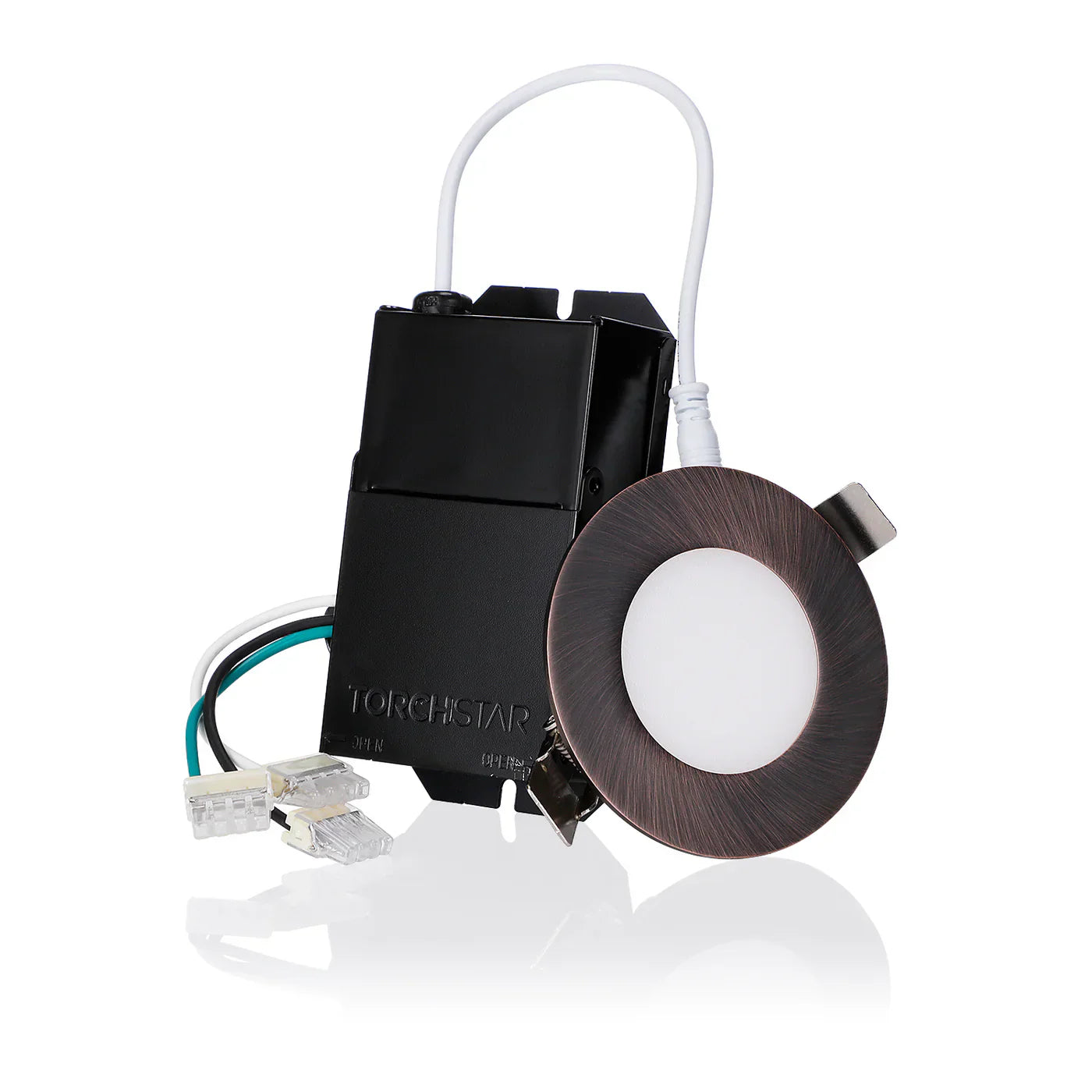TORCHSTAR SlimPanel+ 3" Finished Ultra-thin Canless LED Recessed Light - SDL 10W Dimmable 1/2" Thick