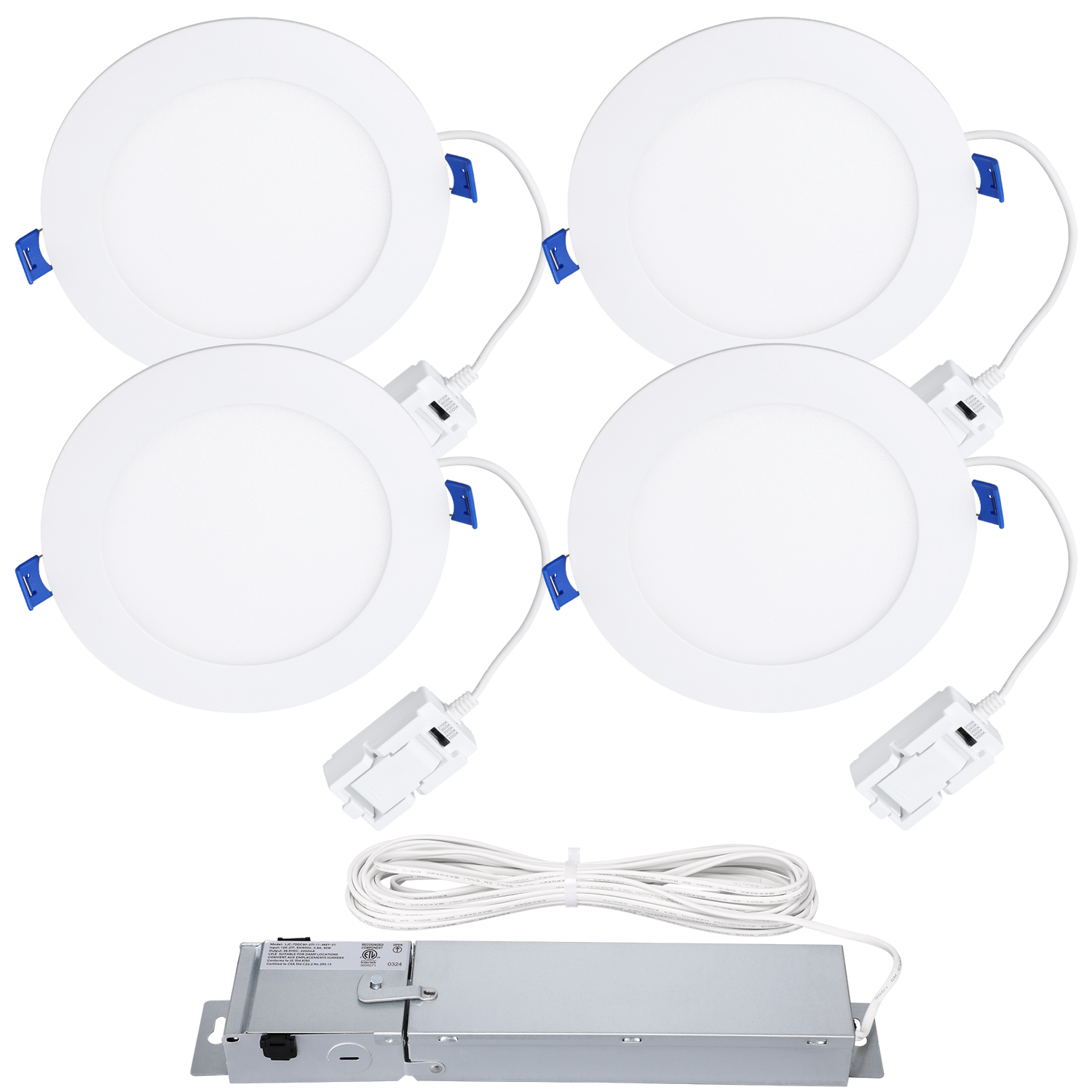 MultiGlow — z1735/z1736 1-to-4 Round Dimmable J-Box LED Downlight White 5CCT
