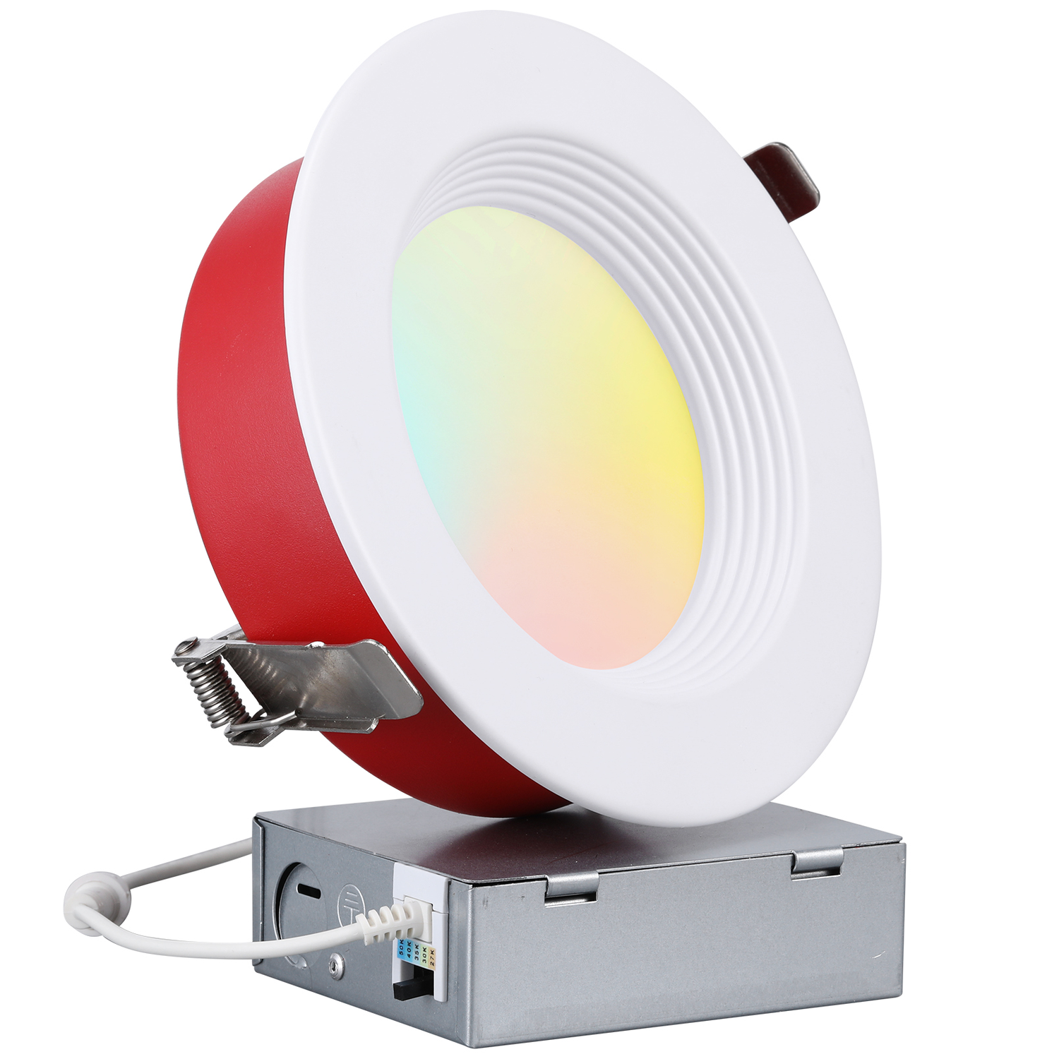 FireVault — z1607/z1608 White Fire-Rated Deep Recessed LED Downlight with J-Box 5CCT