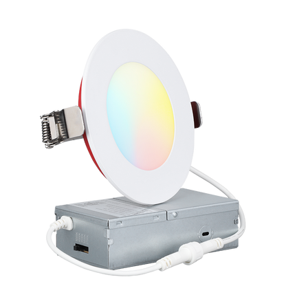 FireGuard — z1702/z1703 White Fire-Rated LED Flat Downlight with J-Box 5CCT