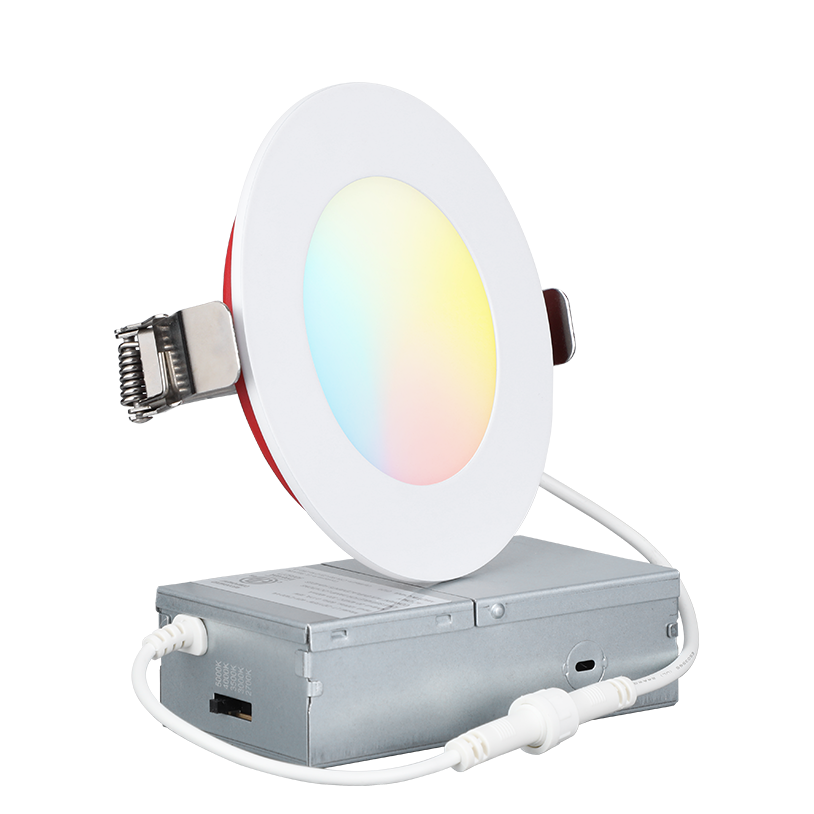 FireGuard — z1702/z1703 White Fire-Rated LED Flat Downlight with J-Box 5CCT