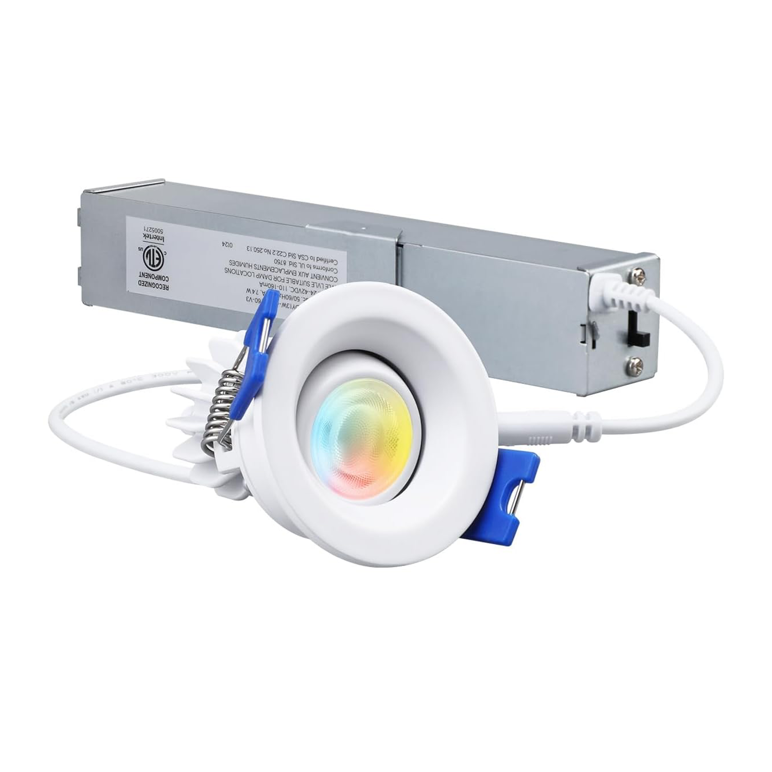 LumaTilt — z1694/z1698 White 5CCT Round Adjustable Gimbal J-Box LED Downlight