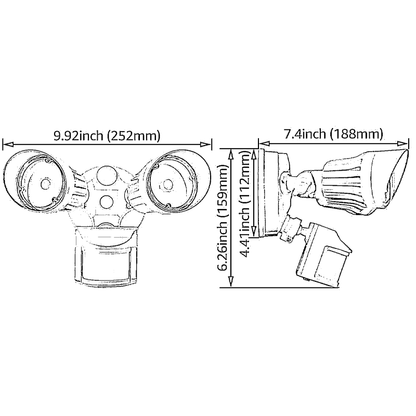 Watchman Dual-Heads 20W LED Security Light - White - 3000K/5000K