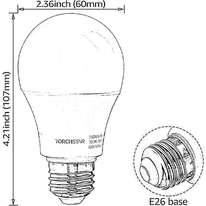 TORCHSTAR P-series 15W A19 LED Bulb - 3000K/5000K