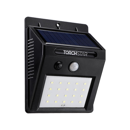 SunGuard Solar Powered Motion Sensor Wall Light - Black - 6500K