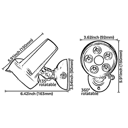 Vigilite Solar Powered Motion Detective Security Light - 6500K