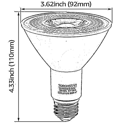 TORCHSTAR E-series 8W PAR30 LED Bulb - Standard - 3000K/5000K
