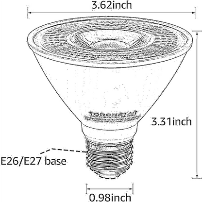 TORCHSTAR P-series 12W PAR30 LED Bulb - Short Neck - 3000K/5000K