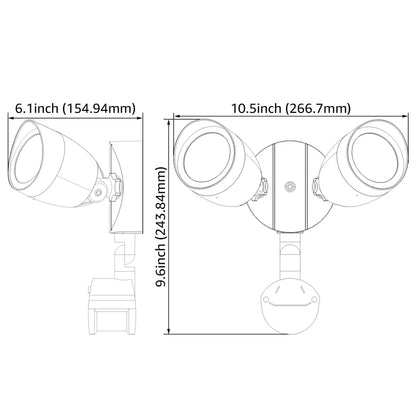Watchman Premium 20W Dual-Heads LED Security Light - Bronze - 3000K/5000K