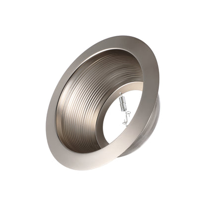 TORCHSTAR 6" Stepped Baffle with Detachable Trim - Satin Nickel