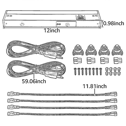 VersaLite+ 12" Linkable LED Under Cabinet Lights - Brown - Adjusable CCT
